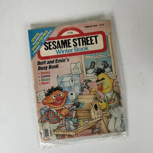 Vintage 1988 Sesame Street Winter Book and Coloring Book